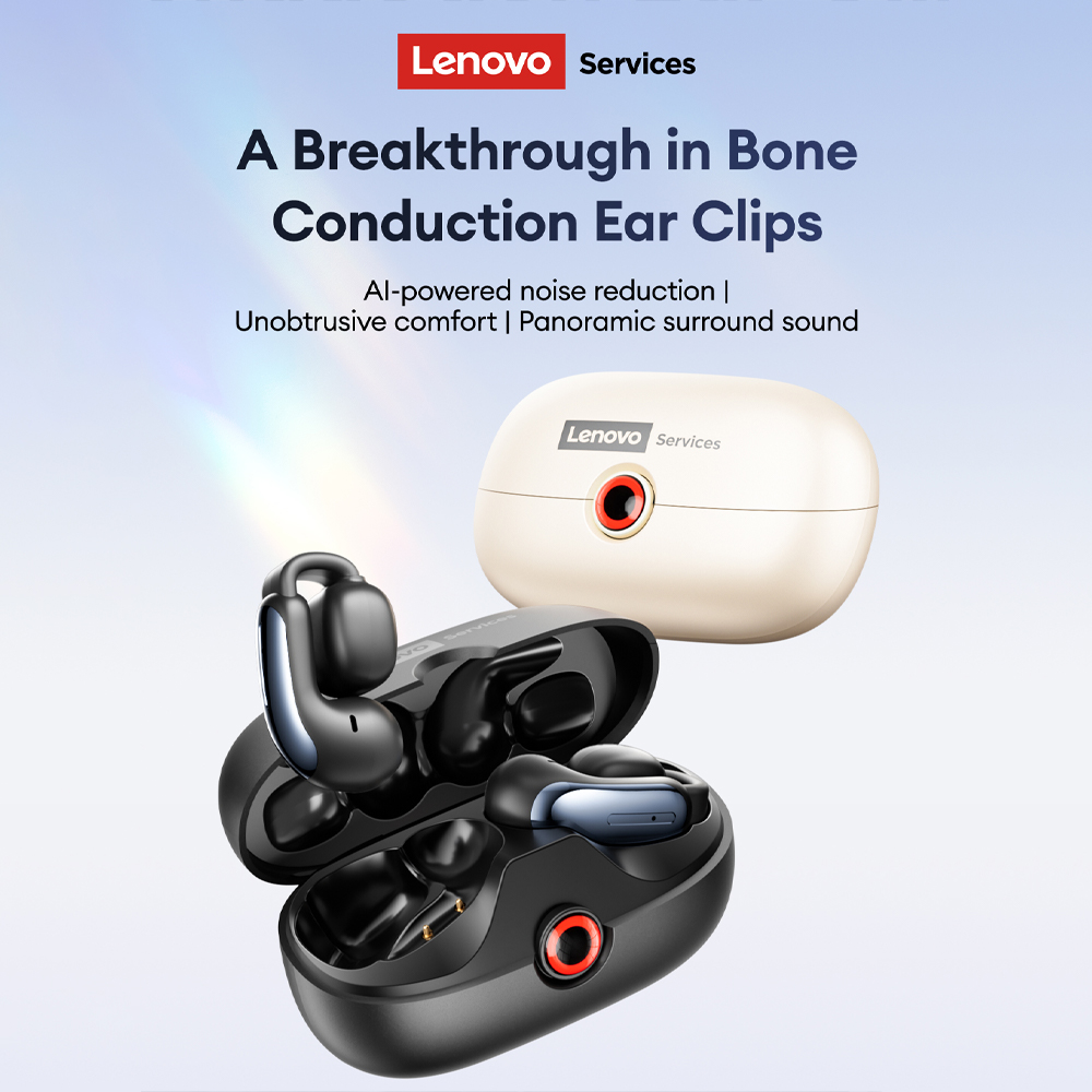Usb Charger - Lenovo LES-108 Beengeleiding TWS Oorclips Oortelefoon