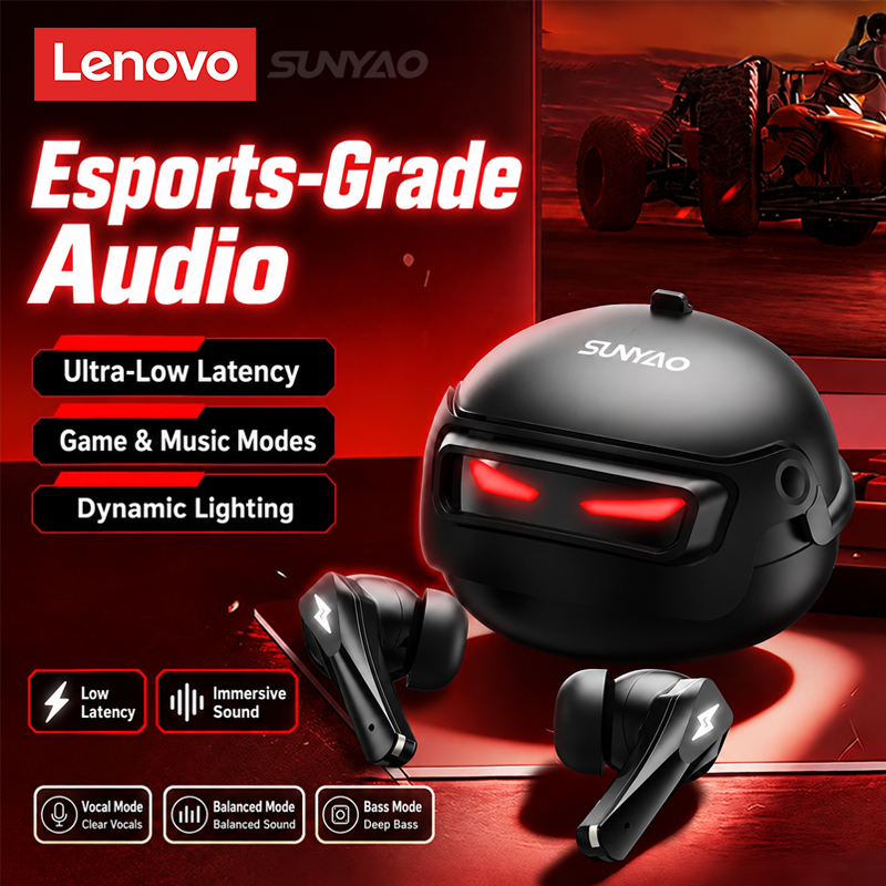 Headphones Wireless - Lenovo GT101 gamingheadset, draadloos, Bluetooth 6.0,