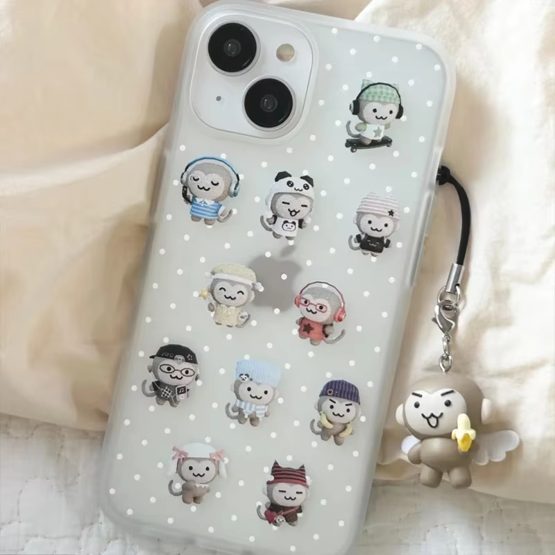 Usb Charger - Simpele Kawaii Aap Witte Polka Dots