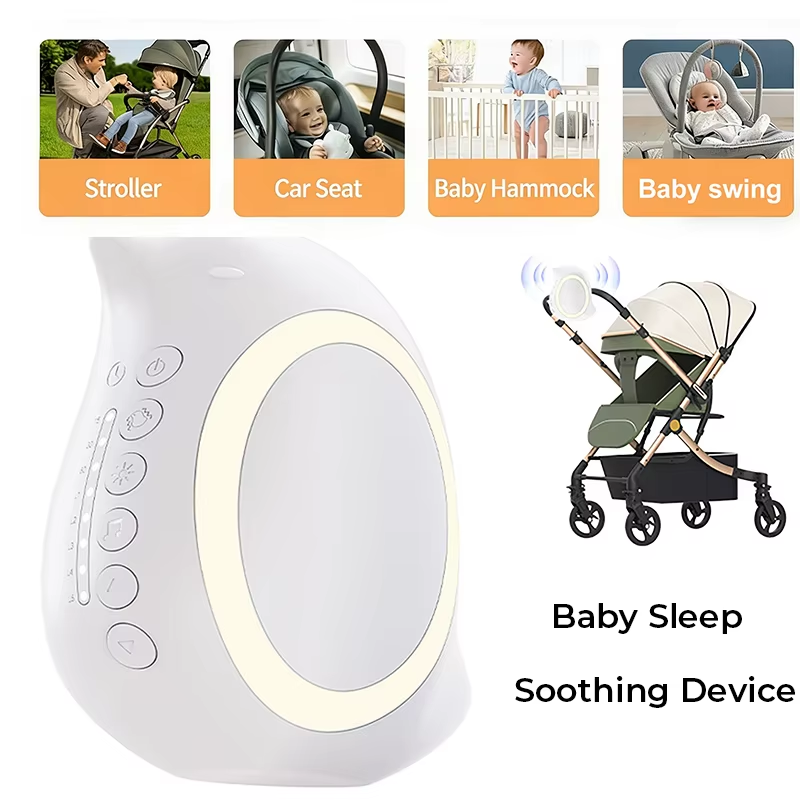 Bluetooth Speaker - Draagbare, verstelbare elektrische baby-slaapbevorderaar met nachtlampje,