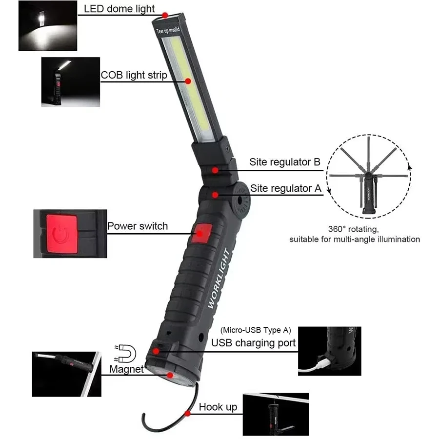 Nieuwe draagbare COB LED-zakla - Power Bank recensie en prijs